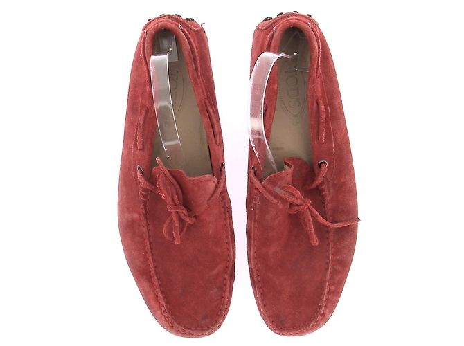 Ballerine Tod's T.US 10 in suede Rosso - vista 6