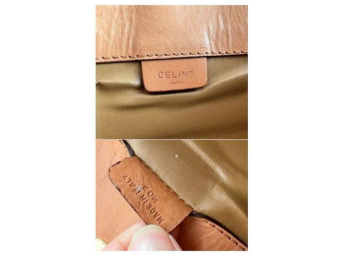 Clutch Céline in pelle beige - vista 11