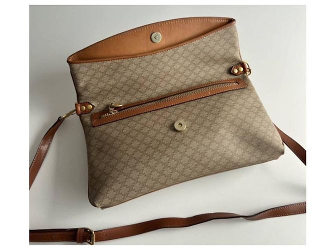 Clutch Céline in pelle beige - vista 3