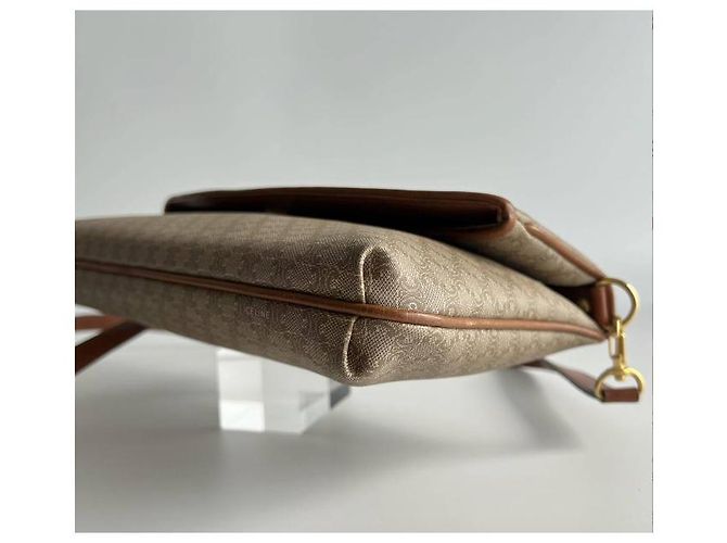 Clutch Céline in pelle beige - vista 8