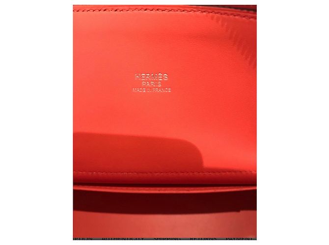 Borsa a mano Hermès Bolide 27 in pelle arancione - vista 2