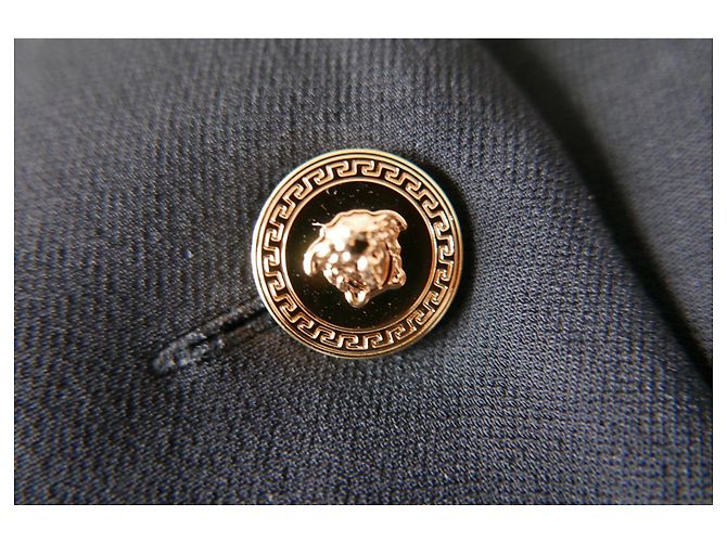 Gonna mini con bottone Medusa di Versace - vista 4