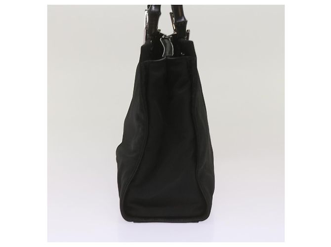 Bamboo GUCCI Borsa a mano in bambù Tela Nera 002 1016 Auth ep3520 Nero - vista 4