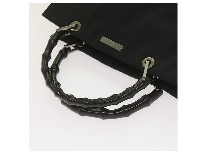 Bamboo GUCCI Borsa a mano in bambù Tela Nera 002 1016 Auth ep3520 Nero - vista 7