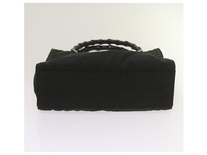 Bamboo GUCCI Borsa a mano in bambù Tela Nera 002 1016 Auth ep3520 Nero - vista 9