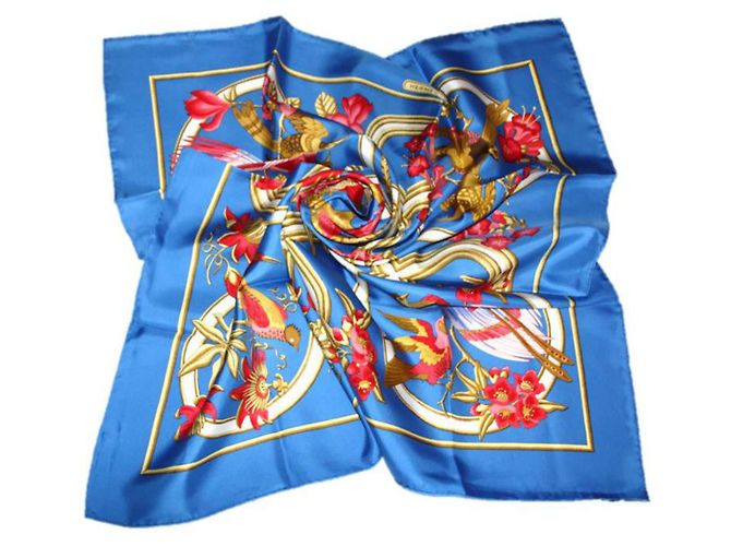 Hermès Fazzoletto di seta Caraibi blu carré 90 - vista 3