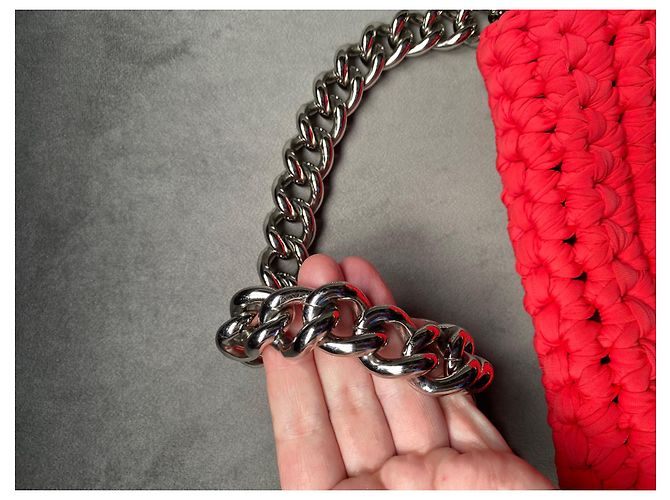 Borsa Chanel Fancy Crochet Corallo - vista 11