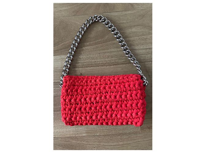 Borsa Chanel Fancy Crochet Corallo - vista 13