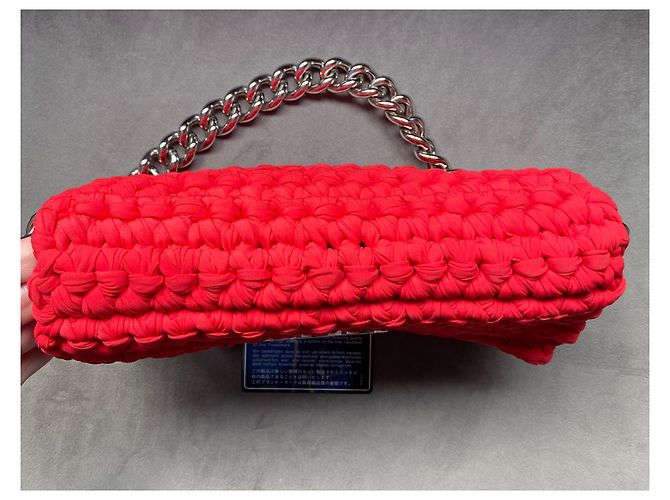 Borsa Chanel Fancy Crochet Corallo - vista 7