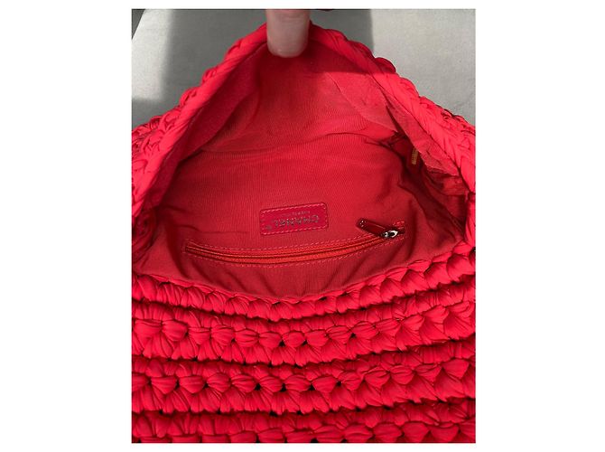 Borsa Chanel Fancy Crochet Corallo - vista 8