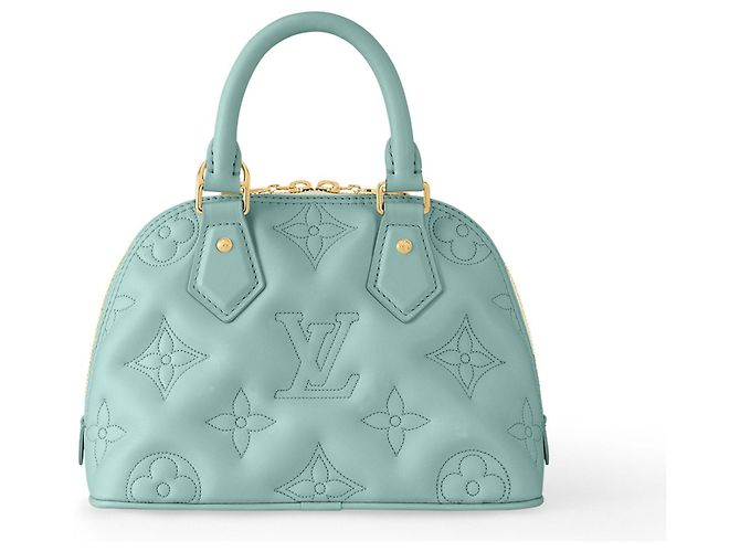 Louis Vuitton Alma BB Pelle Blu Trapuntata - vista 3