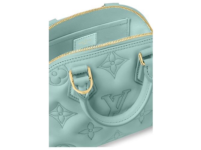 Louis Vuitton Alma BB Pelle Blu Trapuntata - vista 4