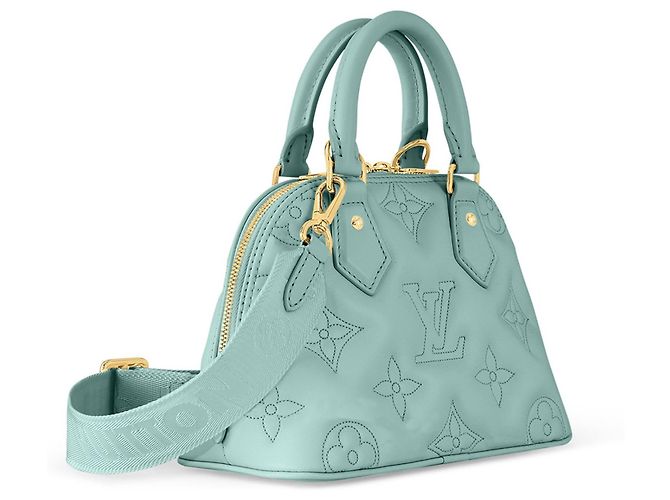 Louis Vuitton Alma BB Pelle Blu Trapuntata - vista 5
