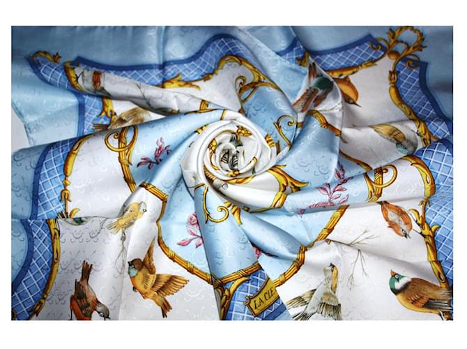 Hermès Cuadrado "La llave de los campos" Azul - vista 12