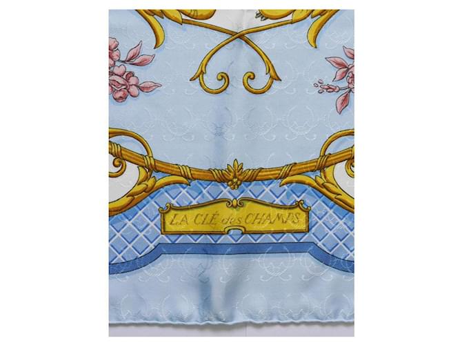 Hermès Cuadrado "La llave de los campos" Azul - vista 8
