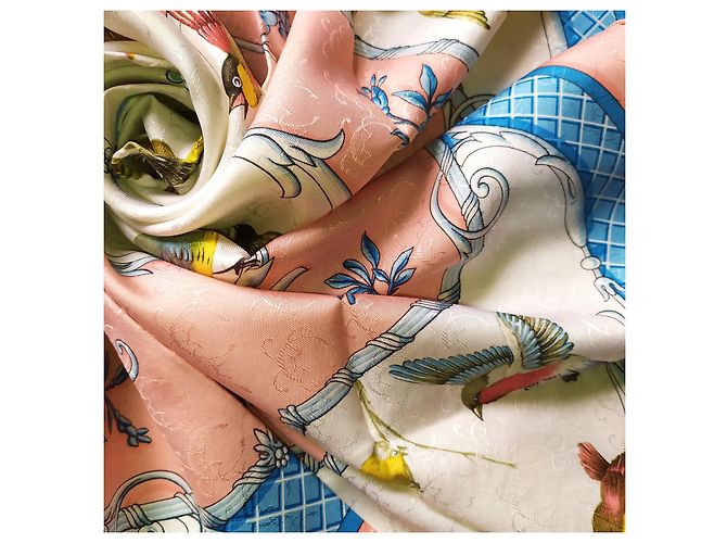 Hermès Cuadrado "La llave de los campos" Rosa - vista 3