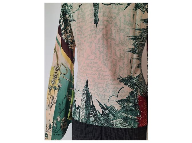 Jean Paul Gaultier Blusa camisera estampada abstracta de algodón JPG Jean's Paul Gaultier de París. Multicolor - vista 10