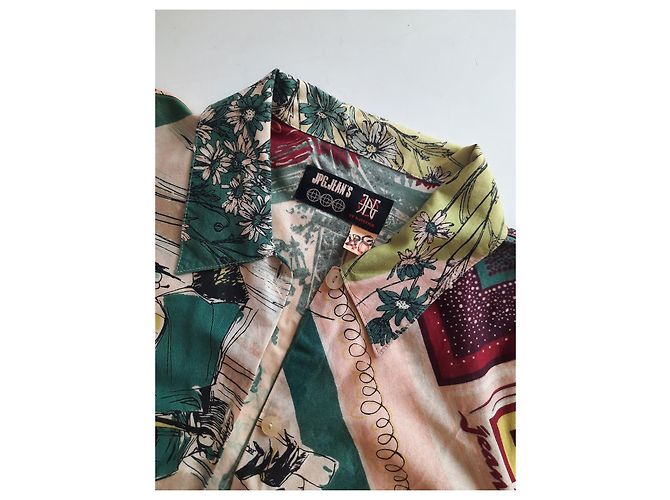 Jean Paul Gaultier Blusa camisera estampada abstracta de algodón JPG Jean's Paul Gaultier de París. Multicolor - vista 13