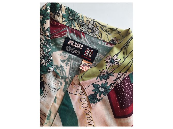 Jean Paul Gaultier Blusa camisera estampada abstracta de algodón JPG Jean's Paul Gaultier de París. Multicolor - vista 14