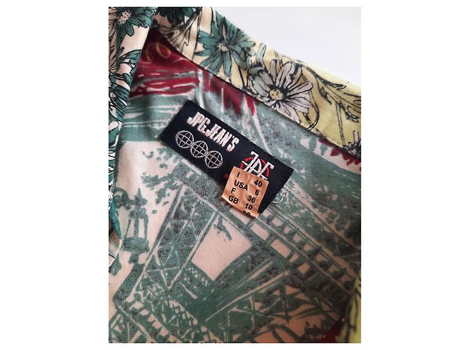 Jean Paul Gaultier Blusa camisera estampada abstracta de algodón JPG Jean's Paul Gaultier de París. Multicolor - vista 15