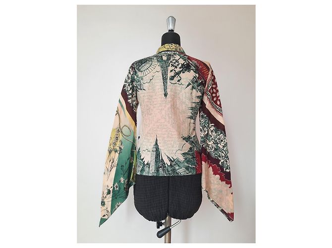 Jean Paul Gaultier Blusa camisera estampada abstracta de algodón JPG Jean's Paul Gaultier de París. Multicolor - vista 7