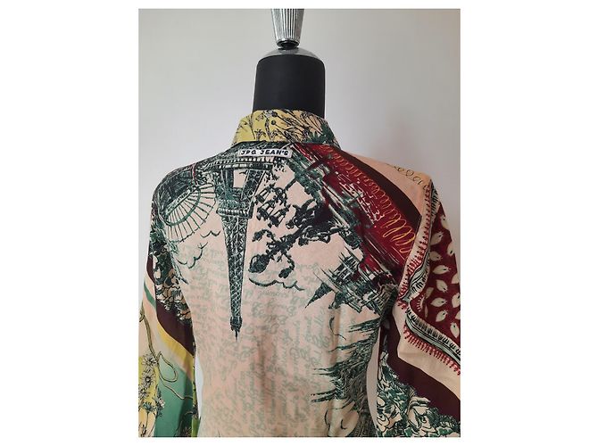 Jean Paul Gaultier Blusa camisera estampada abstracta de algodón JPG Jean's Paul Gaultier de París. Multicolor - vista 8