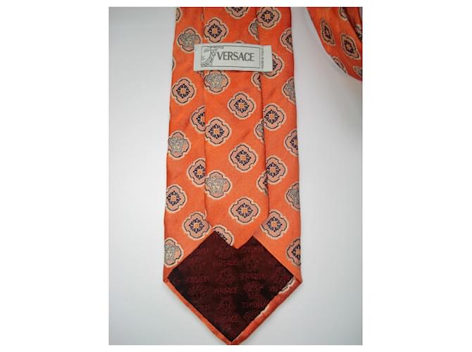 Cravatta Versace in seta arancione - vista 3