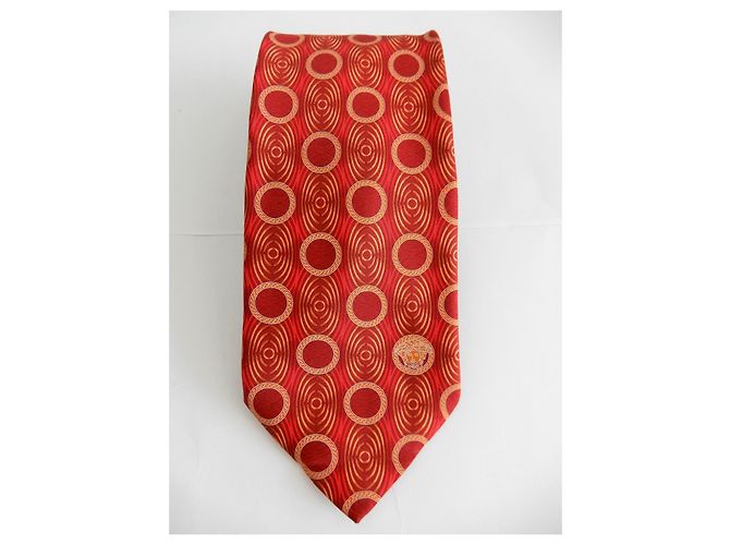 Versace Red Silk Tie - view 6