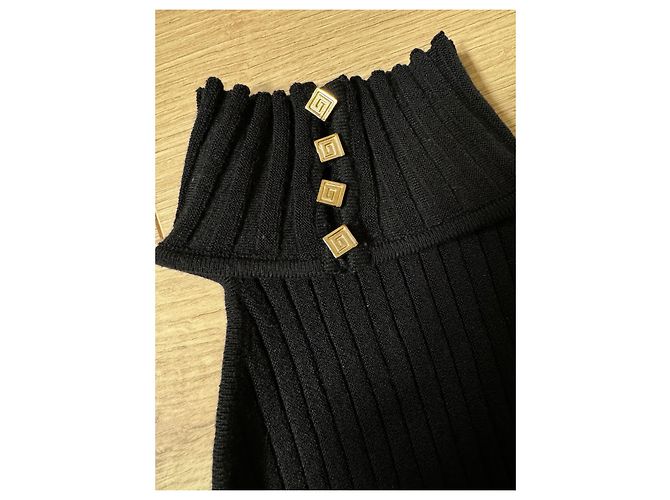 Vestido de punto negro con cuello halter Gianni Versace - vista 6