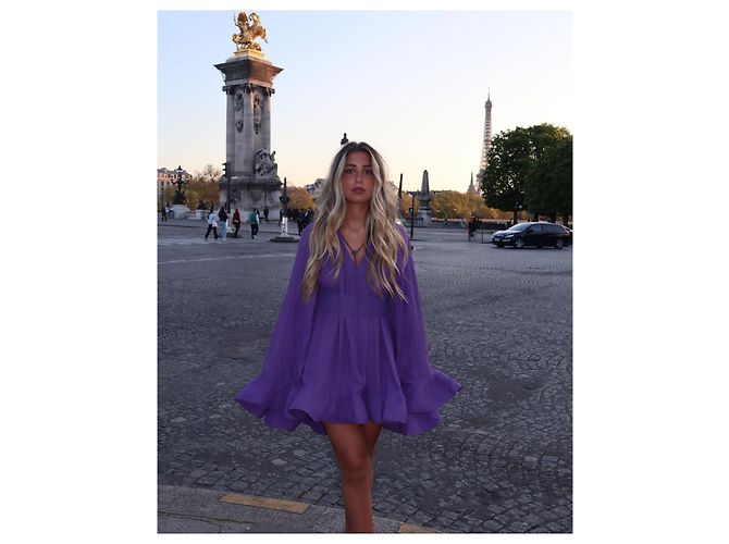 Autre Marque OTRA MARCA Vestidos T.Internacional S Viscosa Púrpura - vista 3