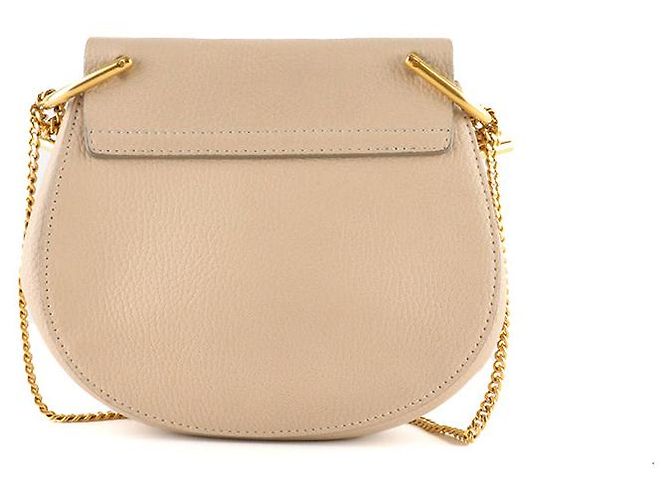 CHLOÉ - Borsa a spalla Drew in pelle grana beige - vista 3