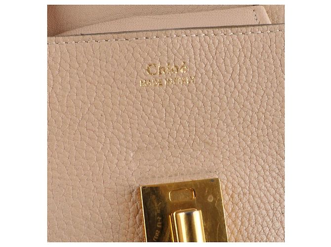 CHLOÉ - Borsa a spalla Drew in pelle grana beige - vista 8