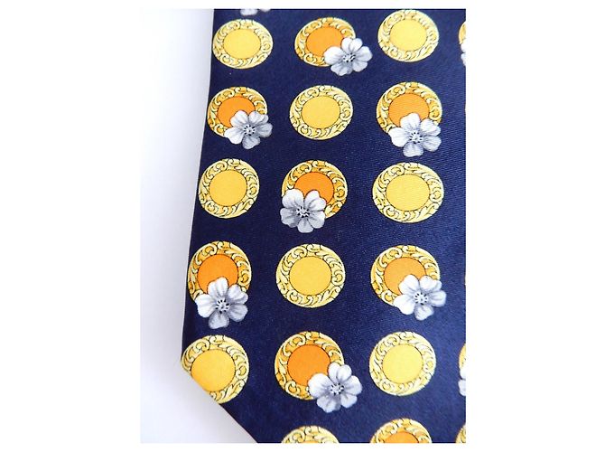 Cravatta Gianni Versace in seta blu navy - vista 2