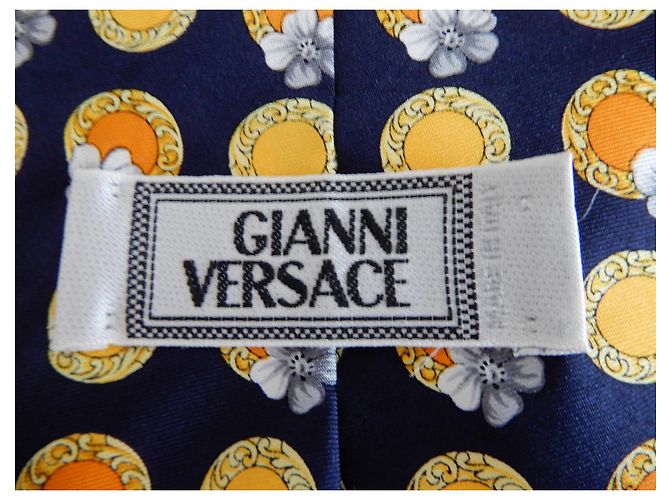 Cravatta Gianni Versace in seta blu navy - vista 3