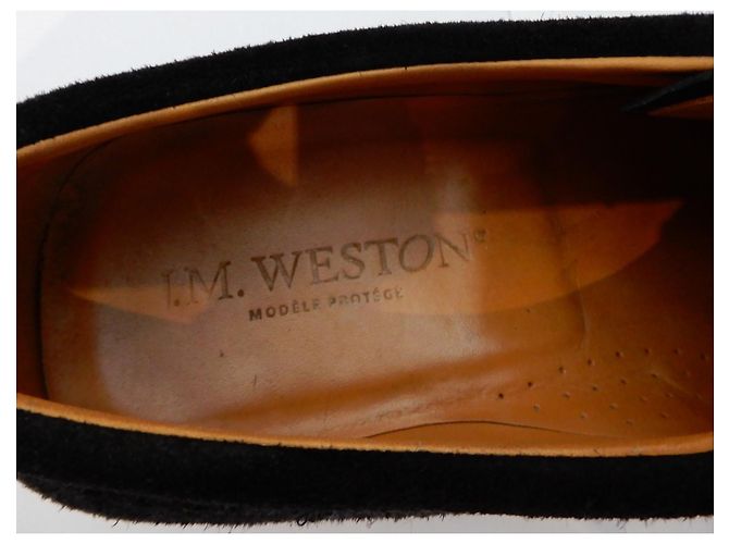 JM Weston Richelieu Perforé in scamosciato nero - vista 6