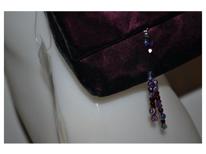 Mini Borsa Trussardi Velluto Rosso Scuro Bordò - vista 2