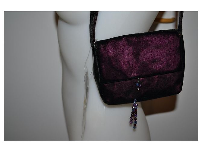 Mini Borsa Trussardi Velluto Rosso Scuro Bordò - vista 3