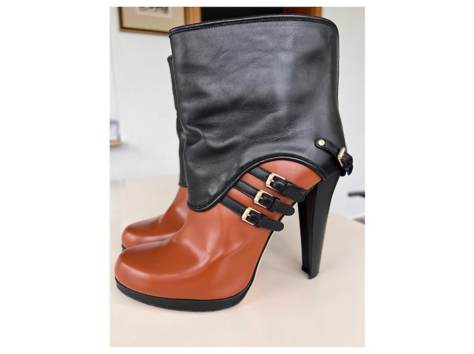 Stivaletti Bally in pelle marrone e nera Nero - vista 2