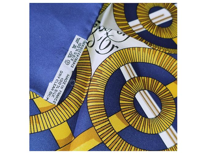 Hermès Seidentuch Sellier Eperon d'Or Marineblau - Ansicht 10