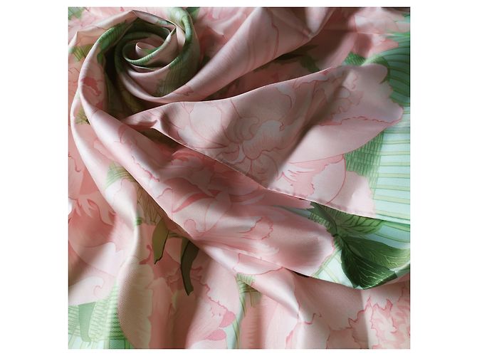 Hermès Quadrato "I Peonie" Rosa - vista 2
