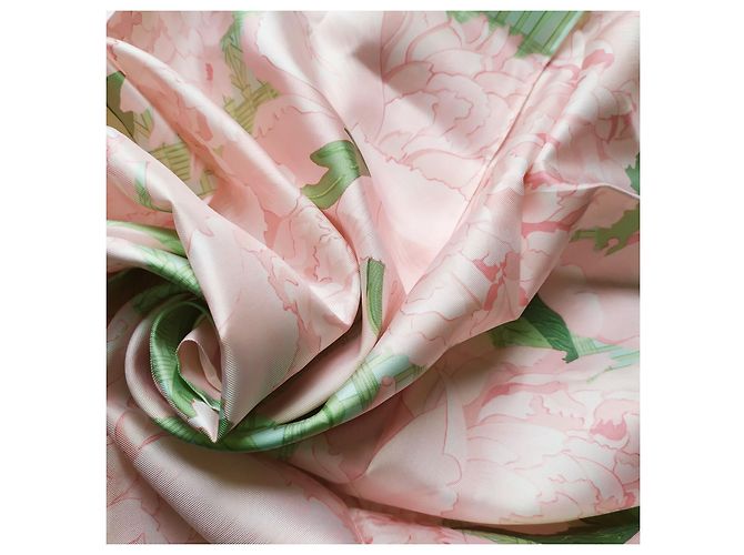 Hermès Quadrato "I Peonie" Rosa - vista 3