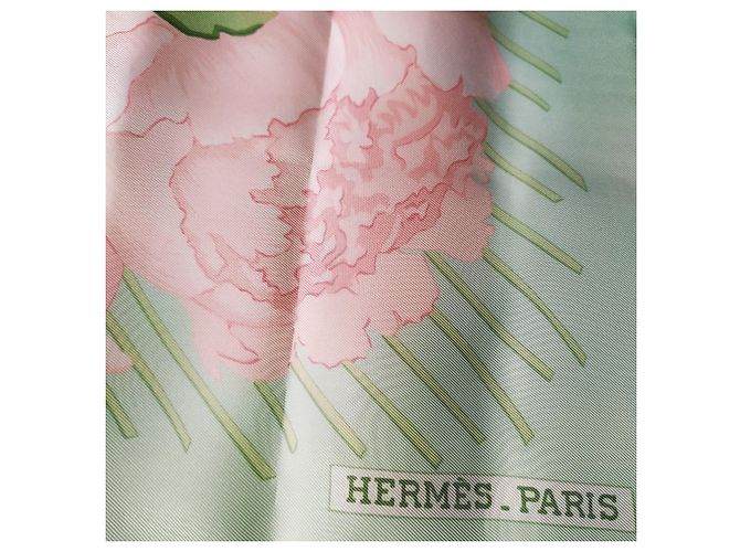 Hermès Quadrato "I Peonie" Rosa - vista 6