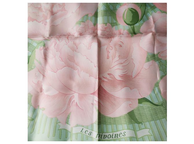 Hermès Quadrato "I Peonie" Rosa - vista 7
