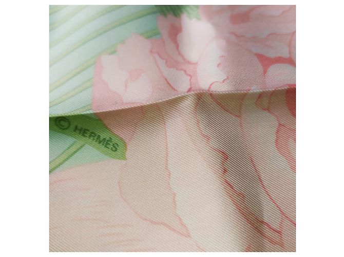 Hermès Quadrato "I Peonie" Rosa - vista 8
