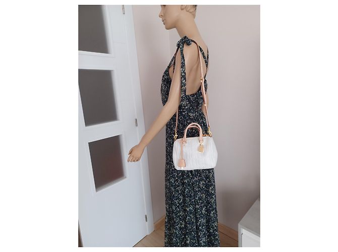 Carolina Herrera Andy 5 Locked Mini Borsa a Tracolla Pelliccia Bianca Bianco - vista 12