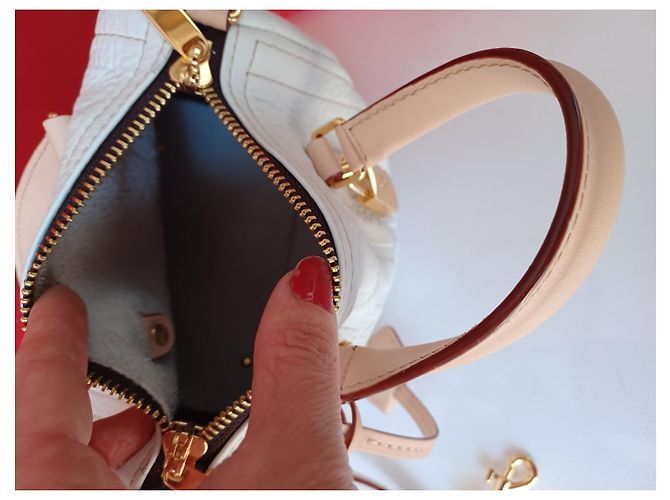 Carolina Herrera Andy 5 Locked Mini Borsa a Tracolla Pelliccia Bianca Bianco - vista 6