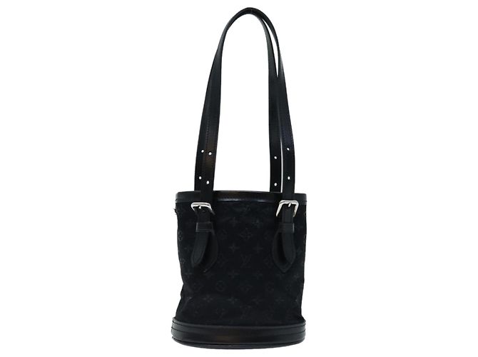 Bucket Borsa a secchiello piccola in raso con monogramma LOUIS VUITTON nera M92144 LV Aut 67283 Nero - vista 13