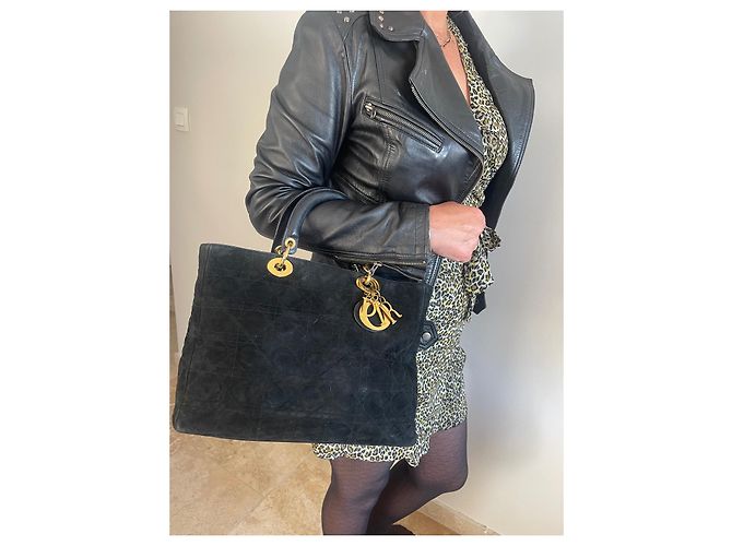 Dior Lady Dior Borsa in scamosciato nero - vista 2