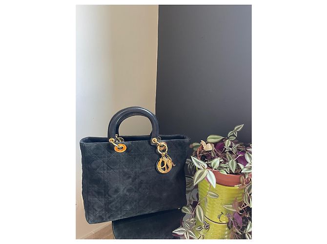Dior Lady Dior Borsa in scamosciato nero - vista 4