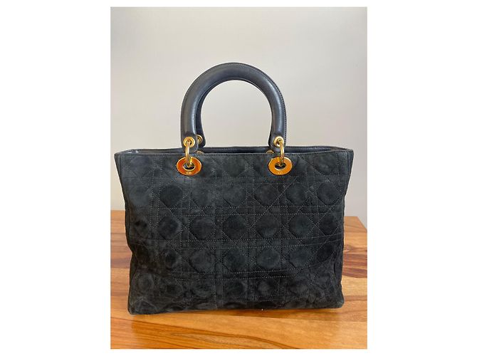 Dior Lady Dior Borsa in scamosciato nero - vista 5